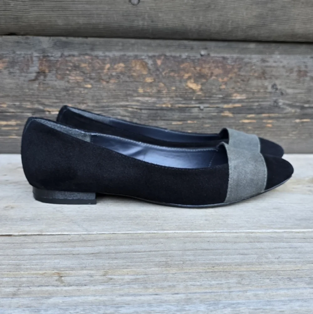 Liz Claiborne Classic Minimalist Suede Pointed Almond Toe Ballet Flats 6.5M